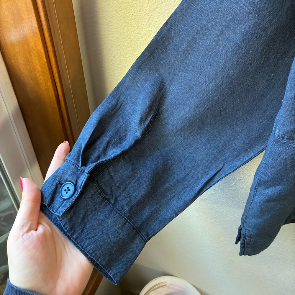 Michael Stars Dark Navy Utility Button-Down Shirt - Picture 14 of 15